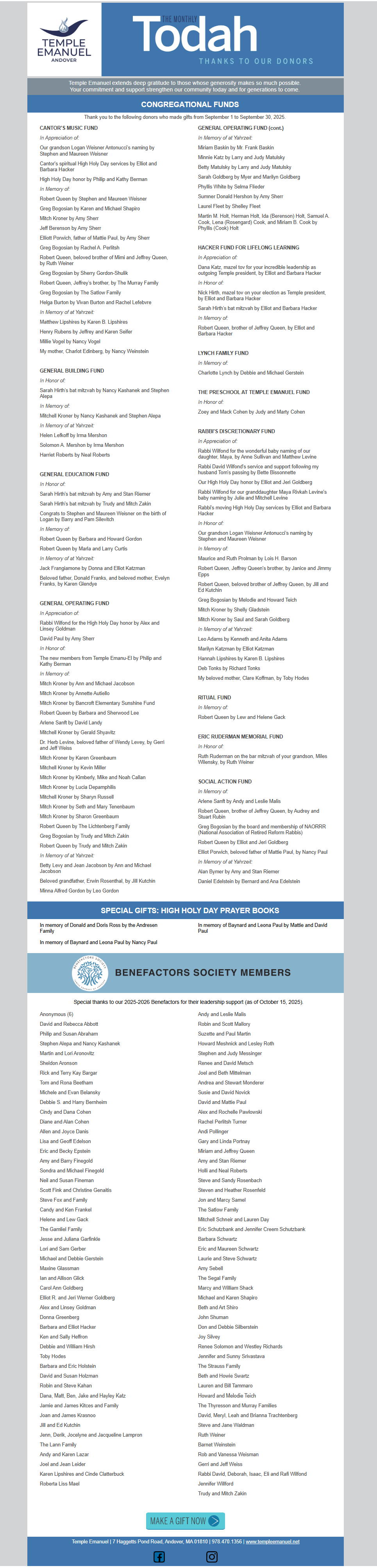 September 2025 Todah